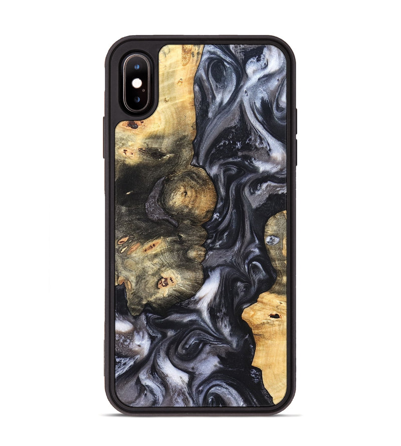 iPhone Xs Max Wood Phone Case - Solomon (Black & White, 820216)