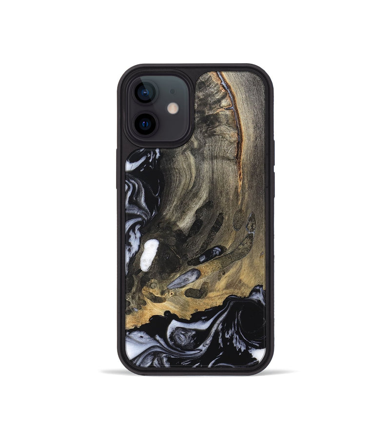 iPhone 12 mini Wood Phone Case - Wynter (Black & White, 820217)
