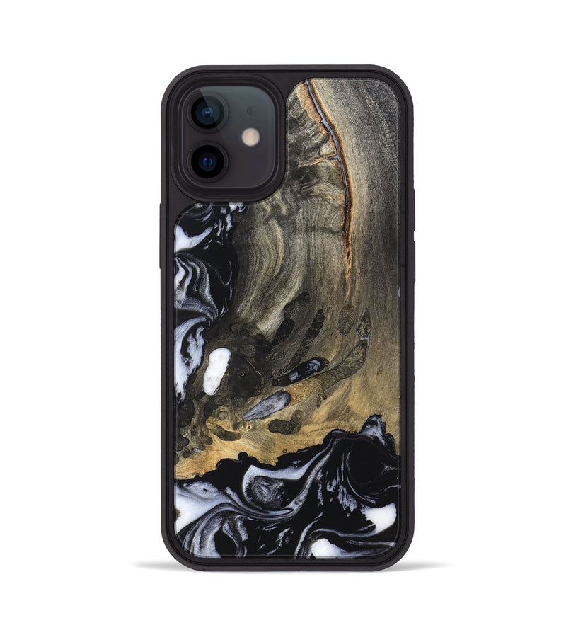 iPhone 12 Wood Phone Case - Wynter (Black & White, 820217)
