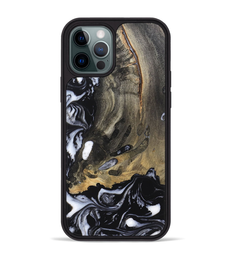 iPhone 12 Pro Max Wood Phone Case - Wynter (Black & White, 820217)