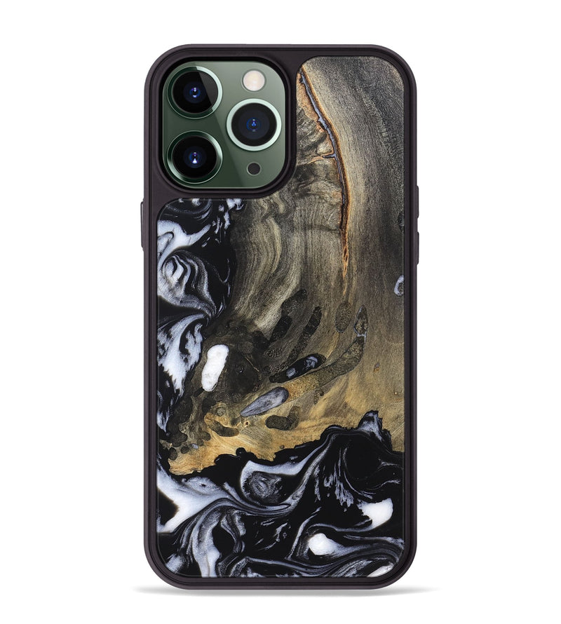 iPhone 13 Pro Max Wood Phone Case - Wynter (Black & White, 820217)