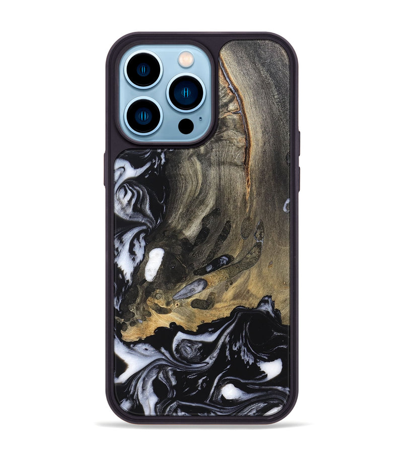 iPhone 14 Pro Max Wood Phone Case - Wynter (Black & White, 820217)