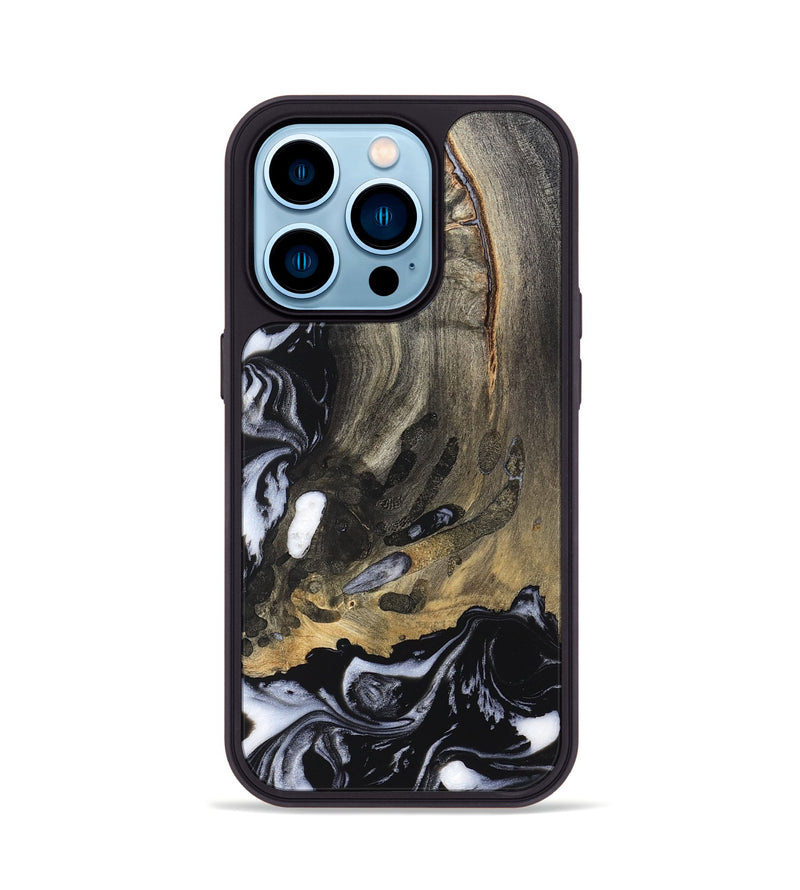 iPhone 14 Pro Wood Phone Case - Wynter (Black & White, 820217)