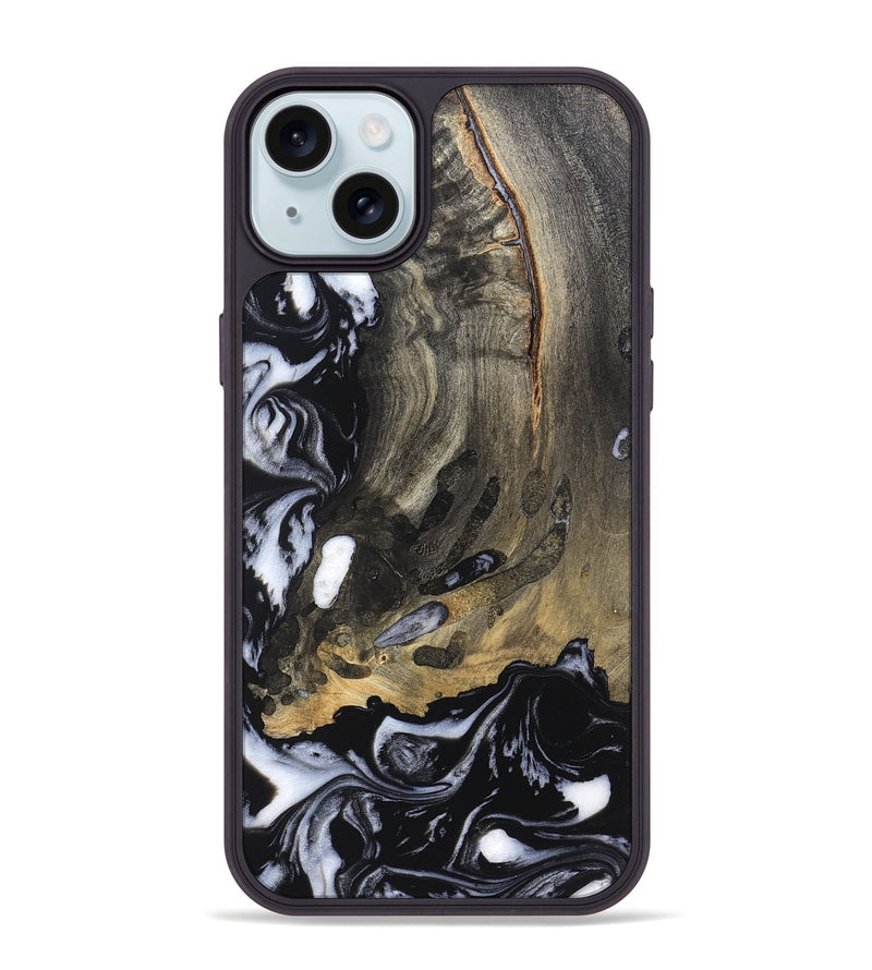 iPhone 15 Plus Wood Phone Case - Wynter (Black & White, 820217)