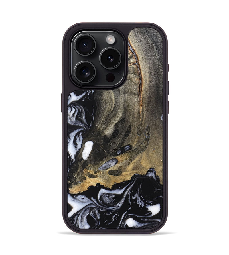 iPhone 15 Pro Wood Phone Case - Wynter (Black & White, 820217)