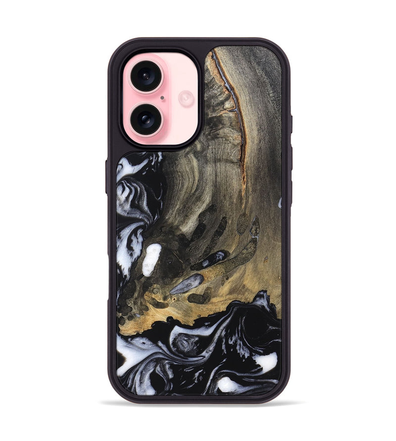 iPhone 16 Wood Phone Case - Wynter (Black & White, 820217)