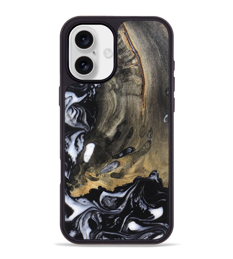 iPhone 16 Plus Wood Phone Case - Wynter (Black & White, 820217)