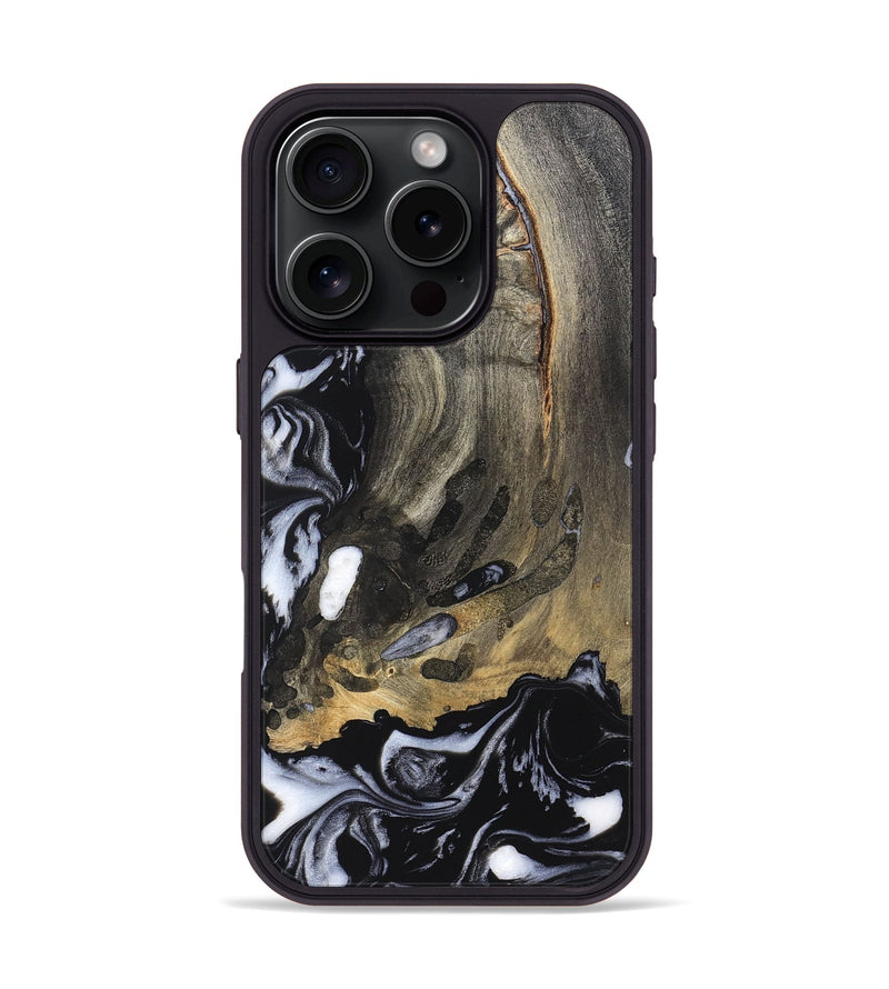 iPhone 16 Pro Wood Phone Case - Wynter (Black & White, 820217)
