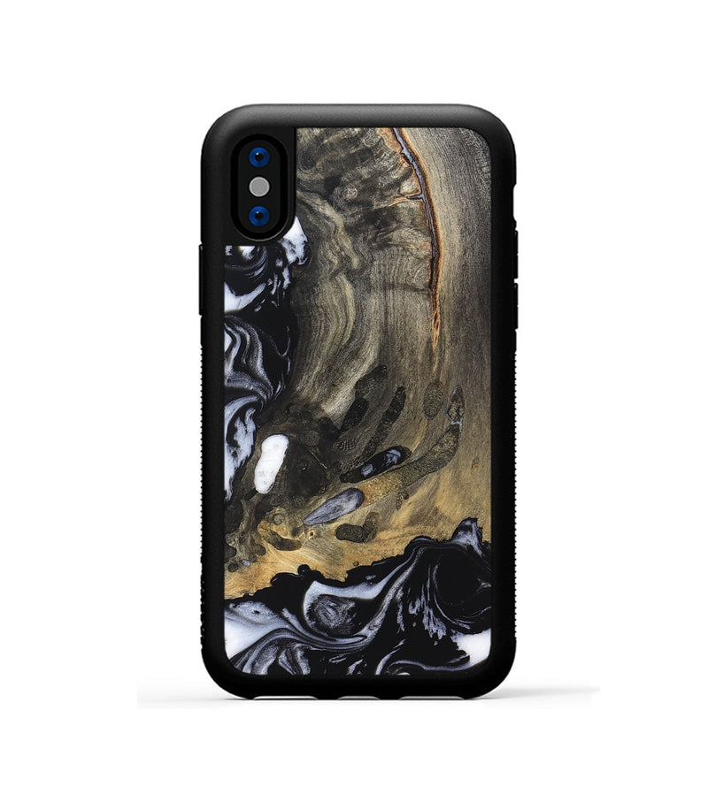 iPhone Xs Wood Phone Case - Wynter (Black & White, 820217)