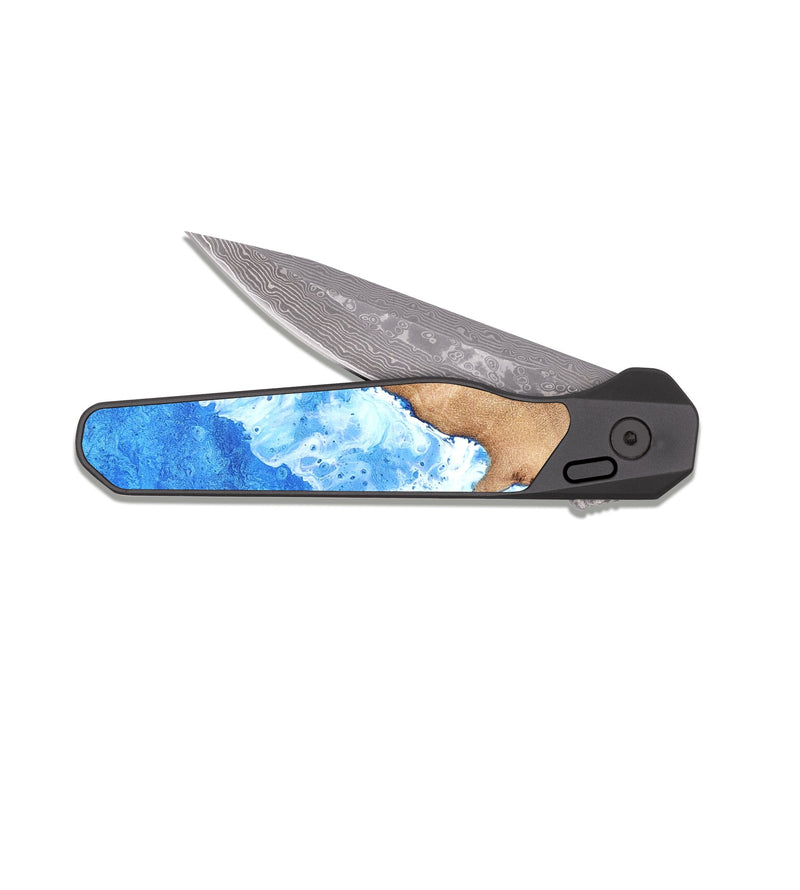 EDC Dark Damascus Wood Pocket Knife - Aryana (Coastal, 820218)