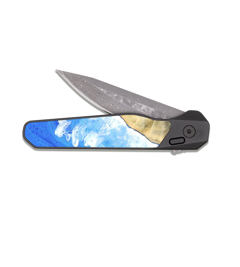 EDC Dark Damascus Wood Pocket Knife - Bruce (Coastal, 820219)