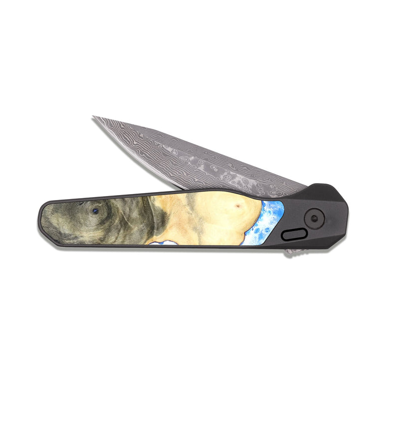 EDC Dark Damascus Wood Pocket Knife - Marcelo (Coastal, 820221)