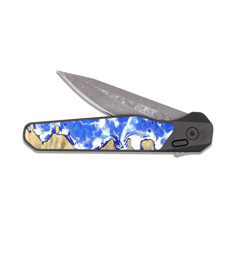 EDC Dark Damascus Wood Pocket Knife - Maddie (Coastal, 820222)
