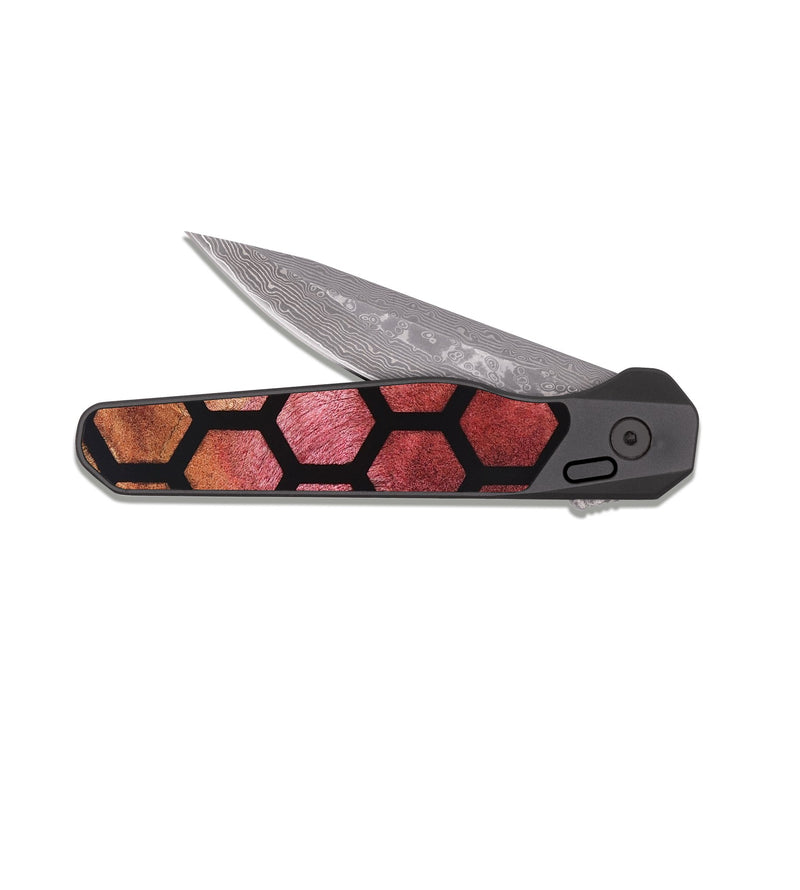EDC Dark Damascus Wood Pocket Knife - Bess (Pattern, 820224)