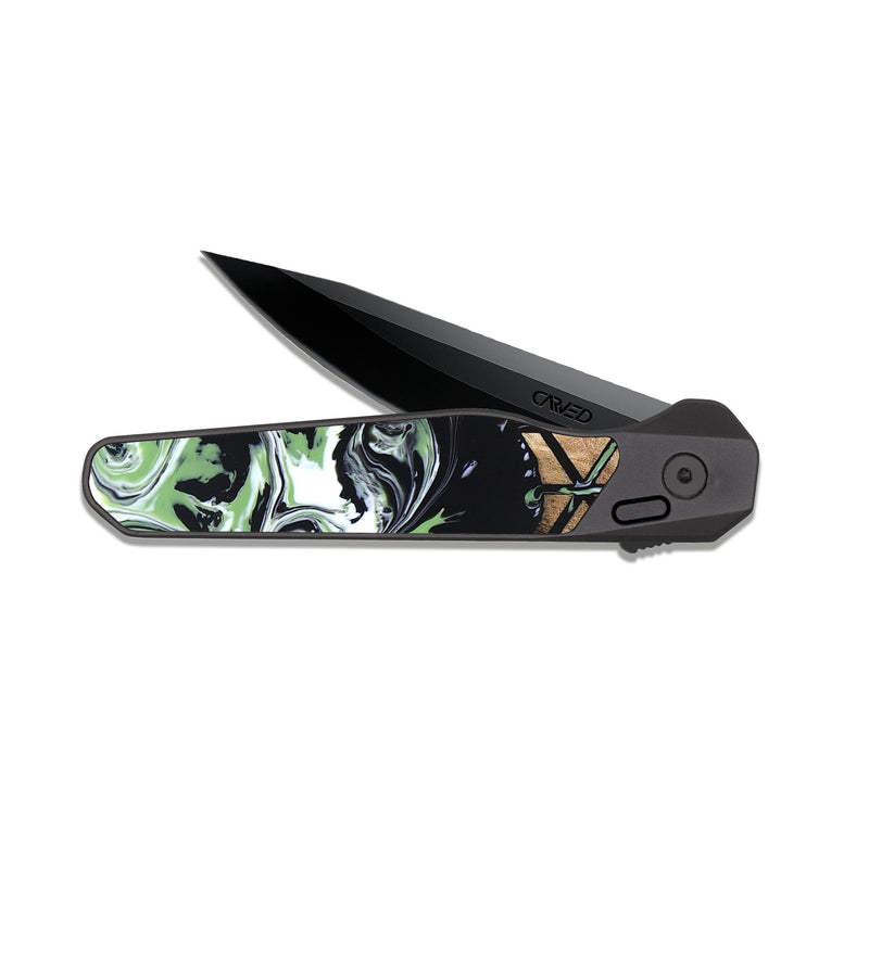 EDC Dark Slate Wood Pocket Knife - Debi (Pattern, 820225)