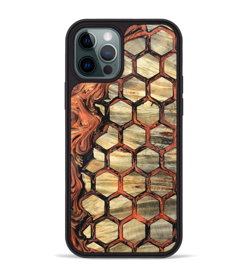 iPhone 12 Pro Max Wood Phone Case - Amber (Pattern, 820226)