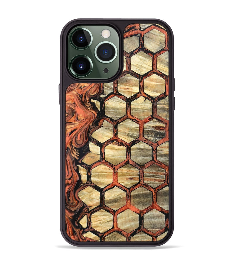 iPhone 13 Pro Max Wood Phone Case - Amber (Pattern, 820226)