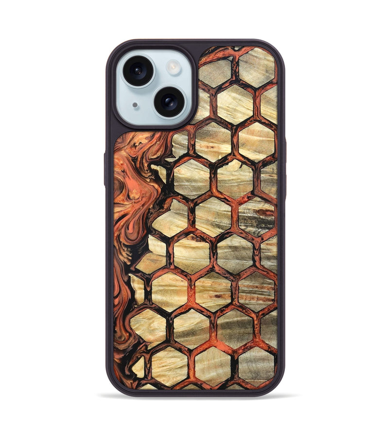 iPhone 15 Wood Phone Case - Amber (Pattern, 820226)