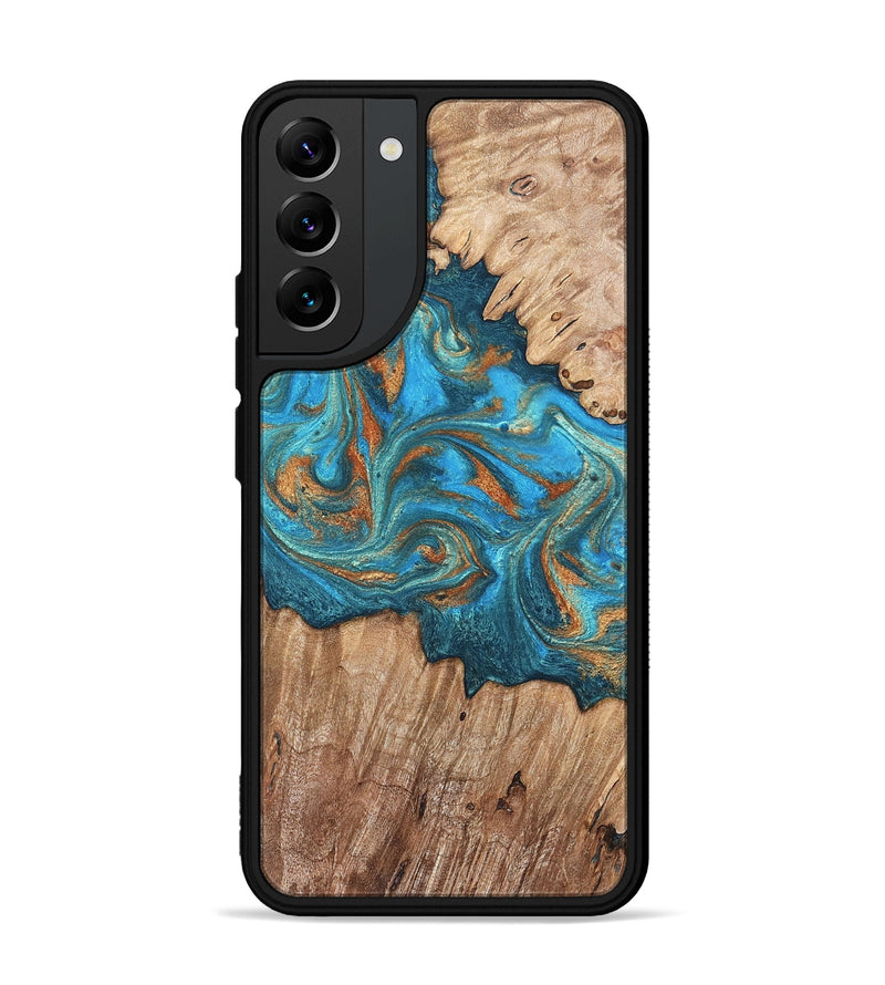 Galaxy S22 Plus Wood Phone Case - Vern (Teal & Gold, 820236)