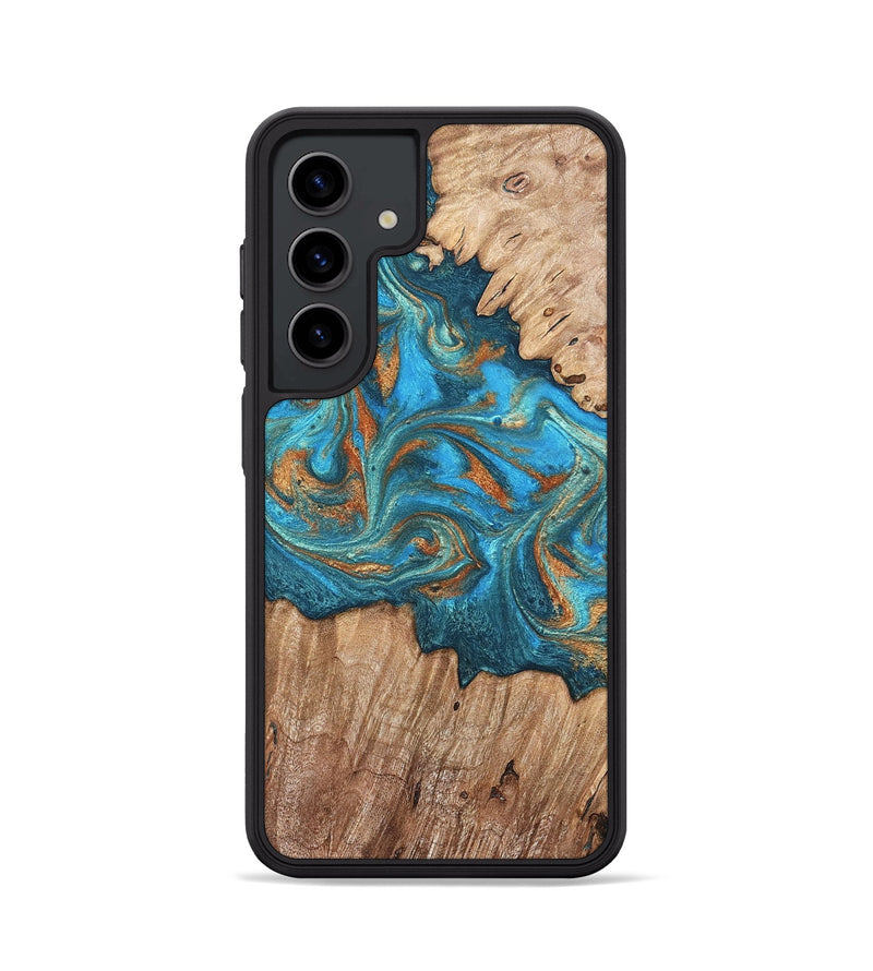 Galaxy S24 Wood Phone Case - Vern (Teal & Gold, 820236)