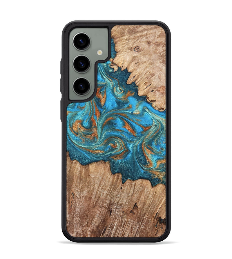 Galaxy S24 Plus Wood Phone Case - Vern (Teal & Gold, 820236)