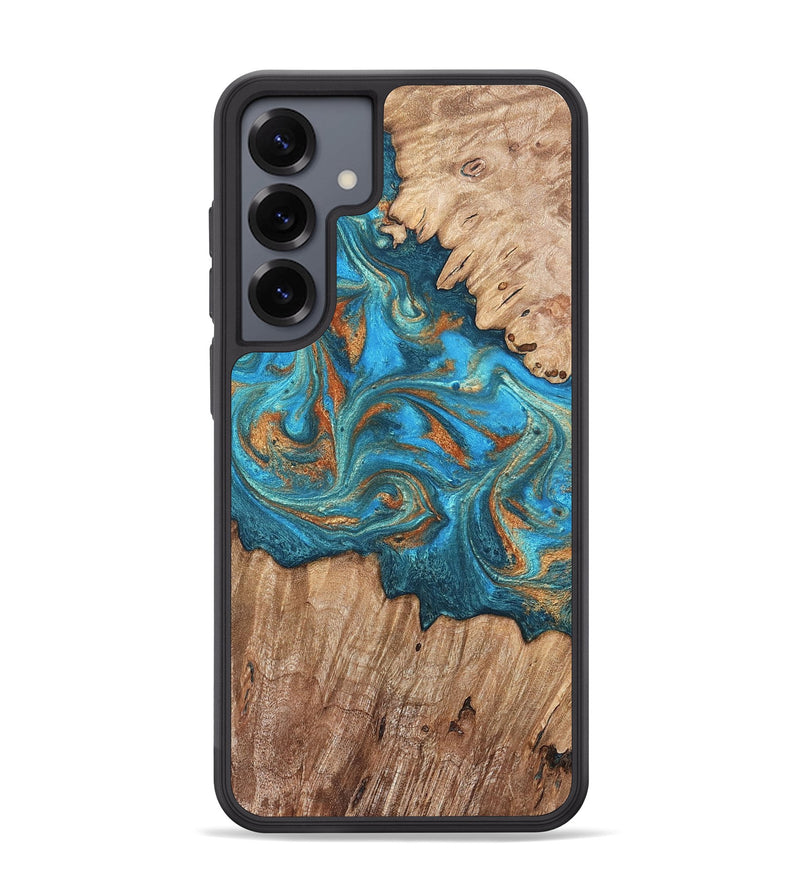 Galaxy S25 Plus Wood Phone Case - Vern (Teal & Gold, 820236)