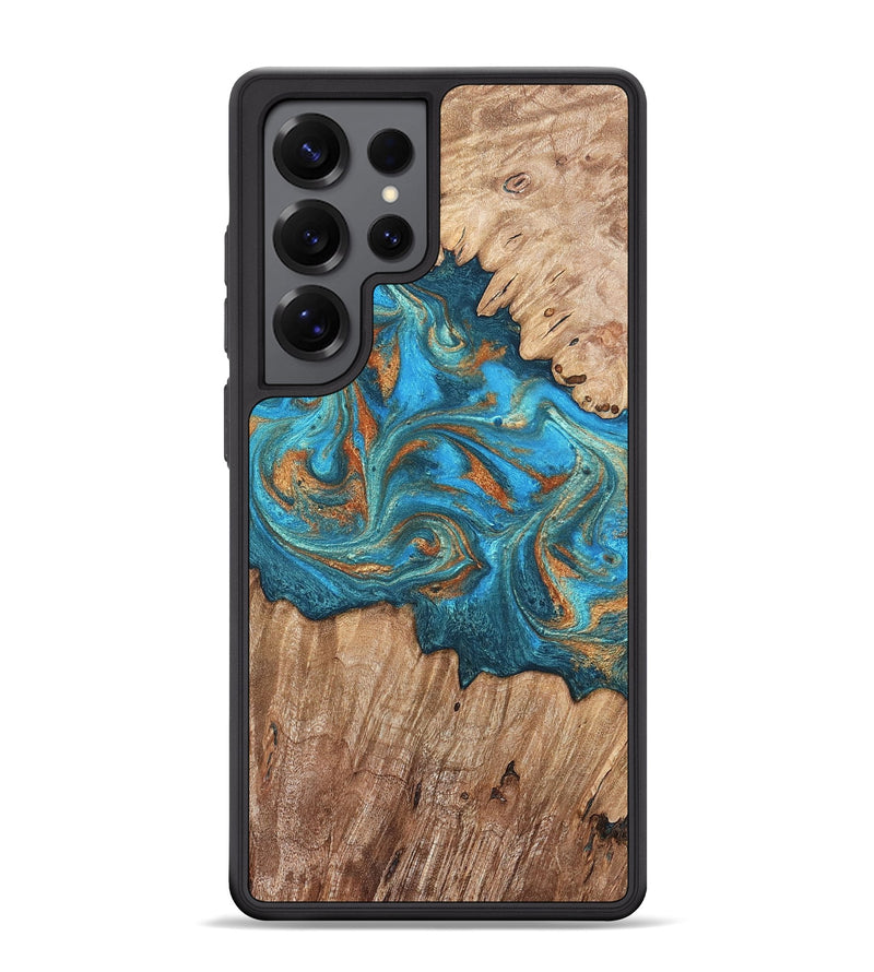 Galaxy S25 Ultra Wood Phone Case - Vern (Teal & Gold, 820236)