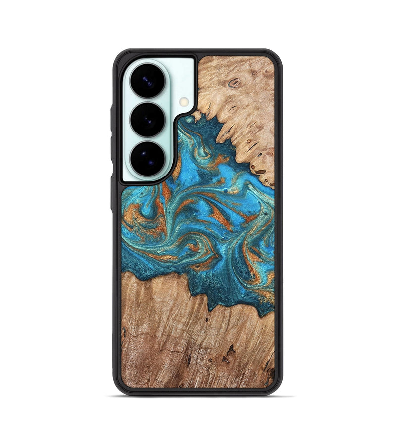 Galaxy S26 Wood Phone Case - Vern (Teal & Gold, 820236)