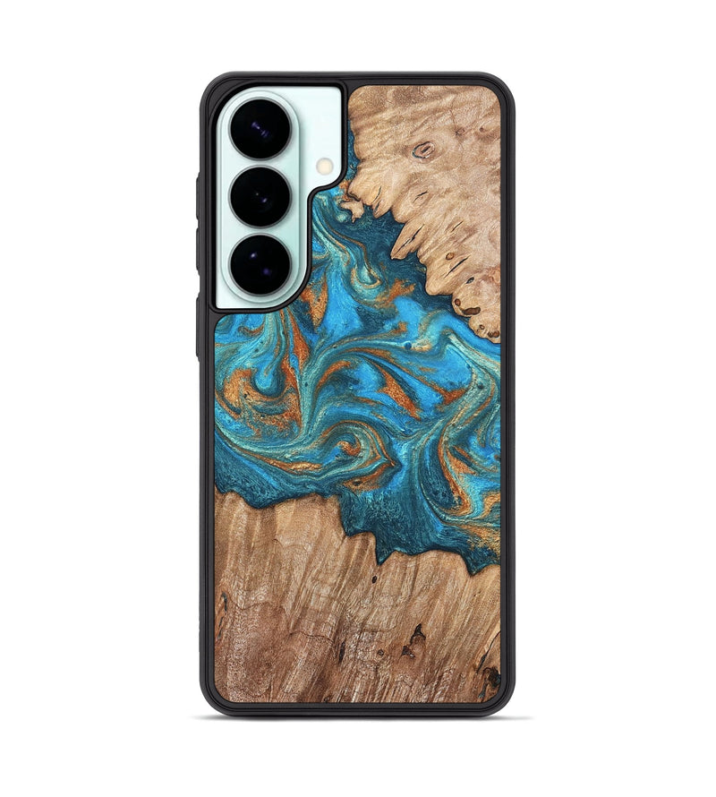Galaxy S26 Plus Wood Phone Case - Vern (Teal & Gold, 820236)