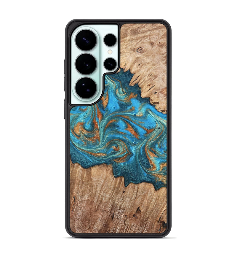 Galaxy S26 Ultra Wood Phone Case - Vern (Teal & Gold, 820236)