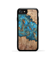 iPhone SE Wood Phone Case - Vern (Teal & Gold, 820236)