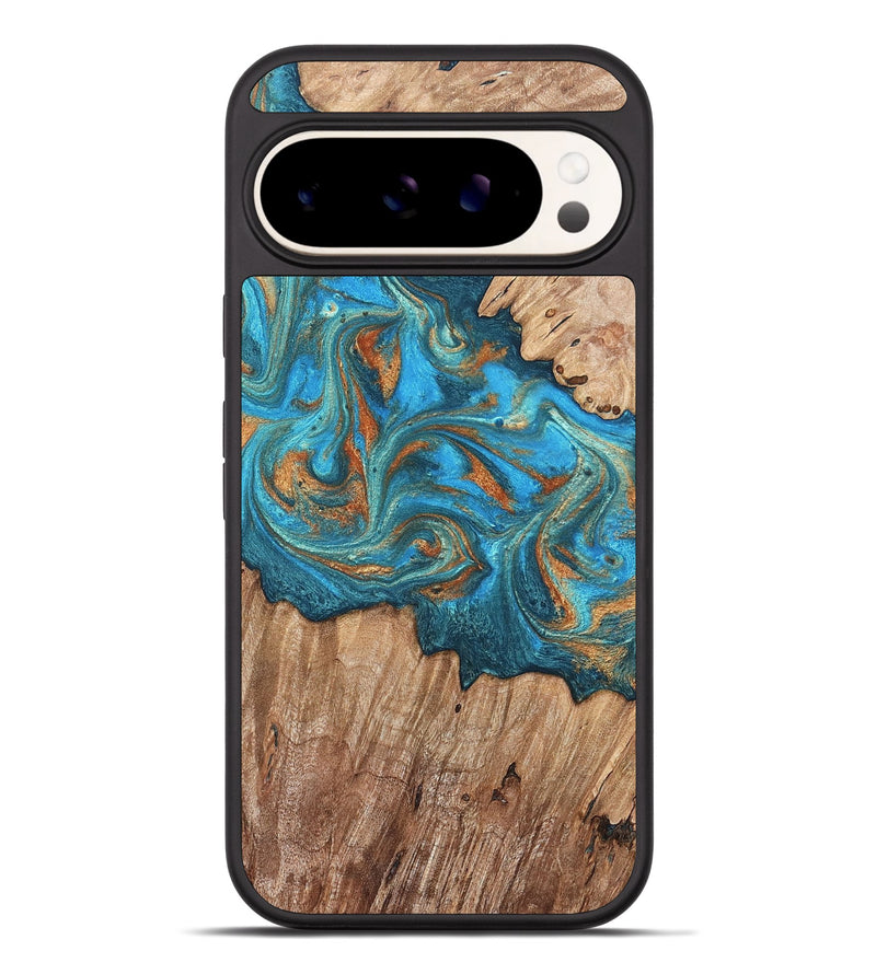 Pixel 9 Pro XL Wood Phone Case - Vern (Teal & Gold, 820236)