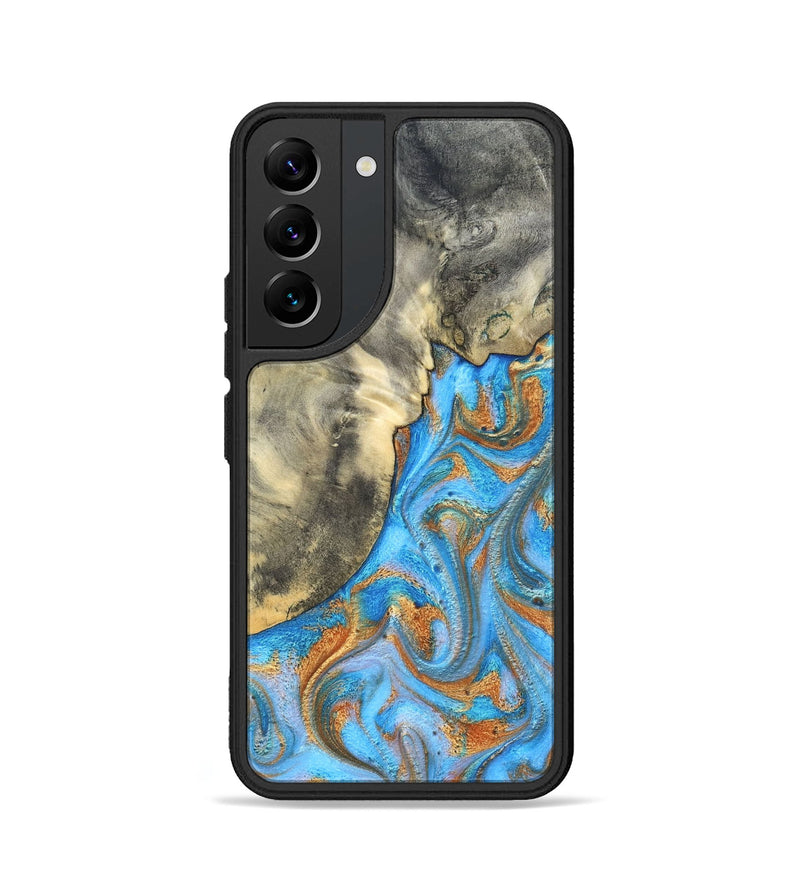 Galaxy S22 Wood Phone Case - Janis (Teal & Gold, 820237)
