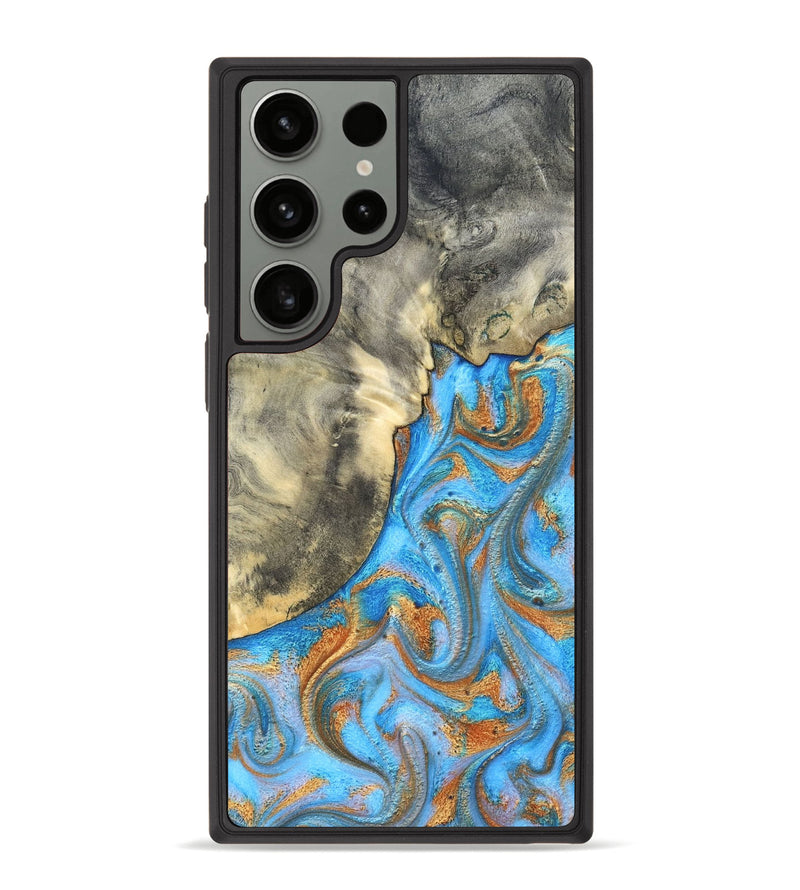 Galaxy S23 Ultra Wood Phone Case - Janis (Teal & Gold, 820237)