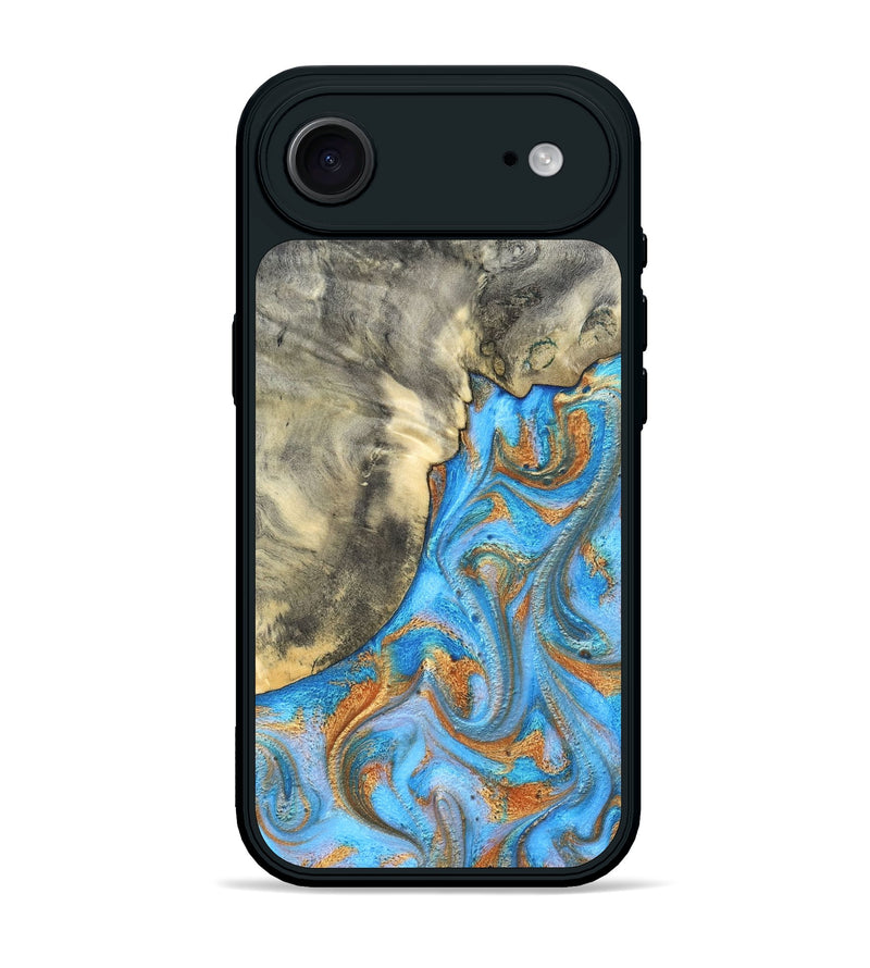 iPhone 17 Air Wood Phone Case - Janis (Teal & Gold, 820237)