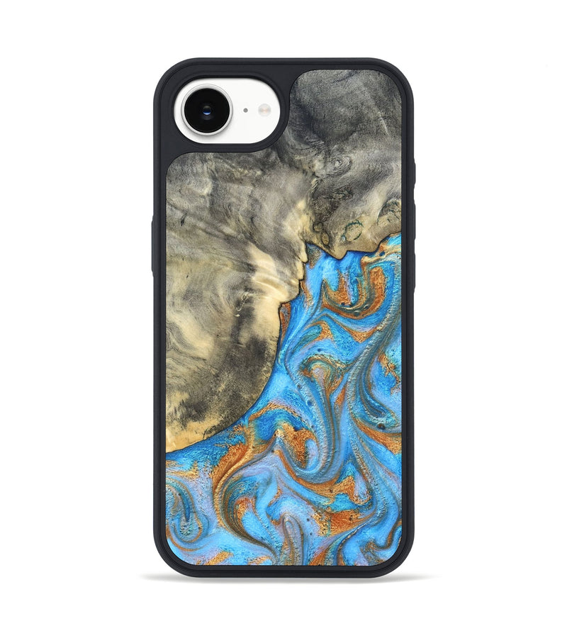iPhone 17e Wood Phone Case - Janis (Teal & Gold, 820237)