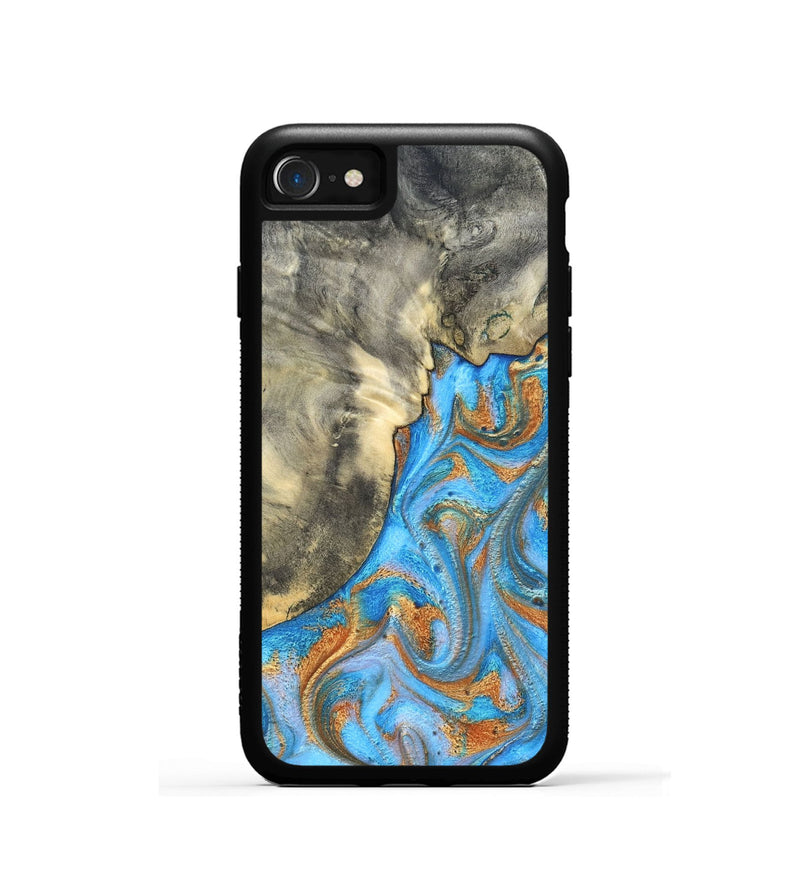 iPhone SE Wood Phone Case - Janis (Teal & Gold, 820237)