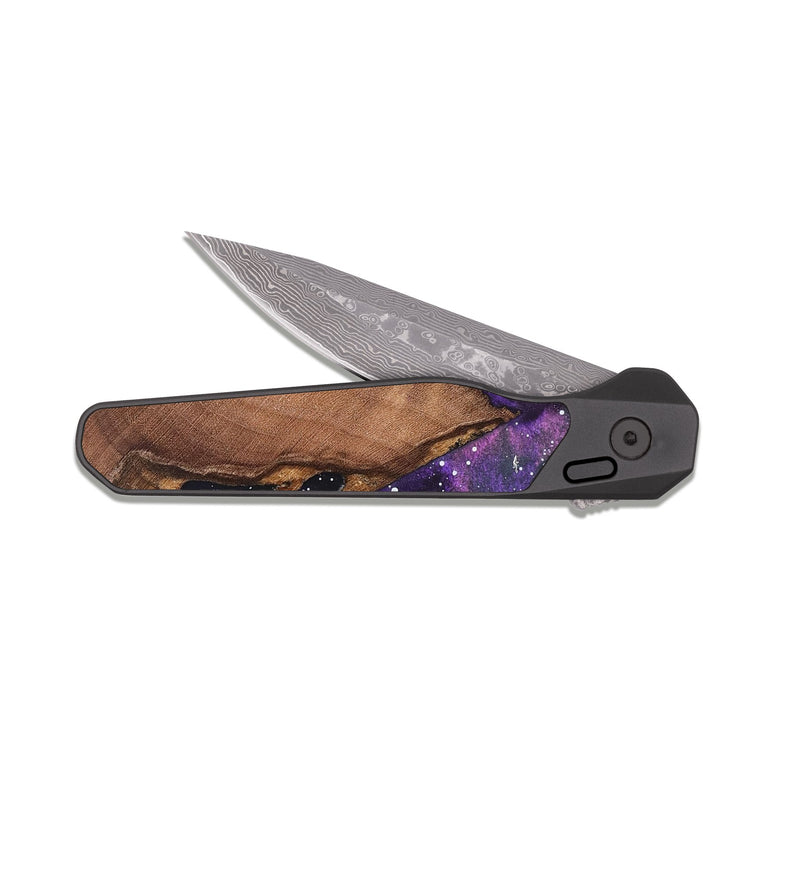EDC Dark Damascus Wood Pocket Knife - Giovani (Cosmos, 820244)