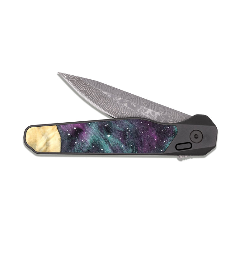 EDC Dark Damascus Wood Pocket Knife - Ahmed (Cosmos, 820246)