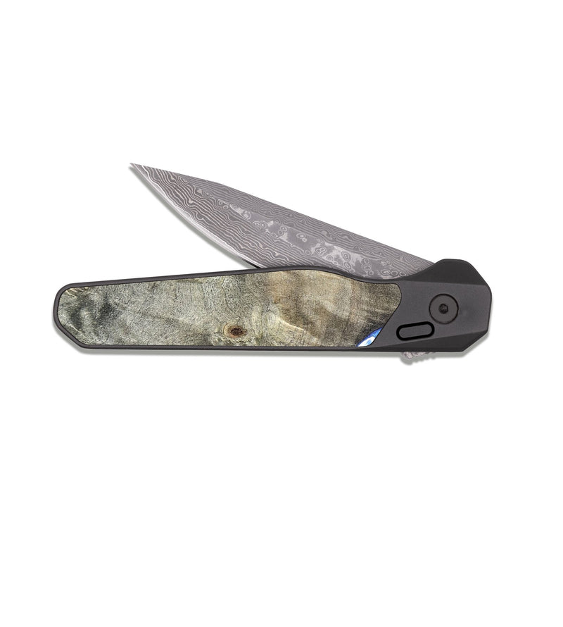 EDC Dark Damascus Wood Pocket Knife - Kira (Coastal, 820252)