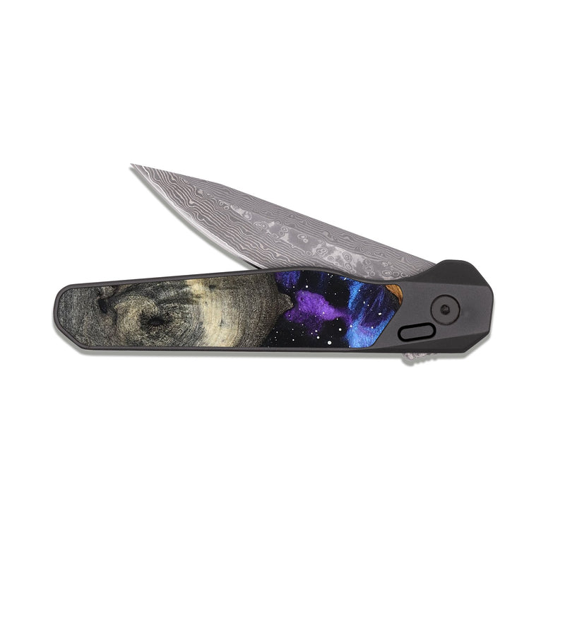 EDC Dark Damascus Wood Pocket Knife - Lawanda (Cosmos, 820258)
