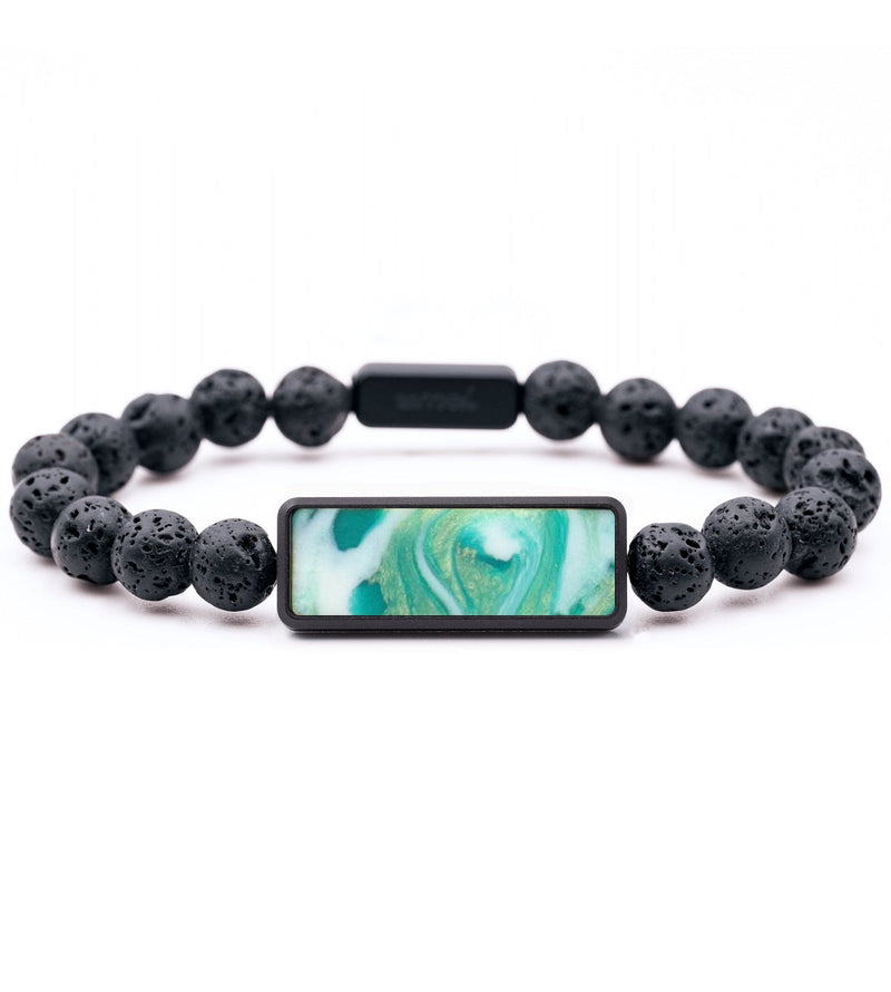 Lava Bead ResinArt Bracelet - Addisyn (Green, 820302)