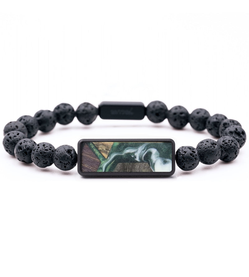 Lava Bead Wood Bracelet - Finnegan (Green, 820304)