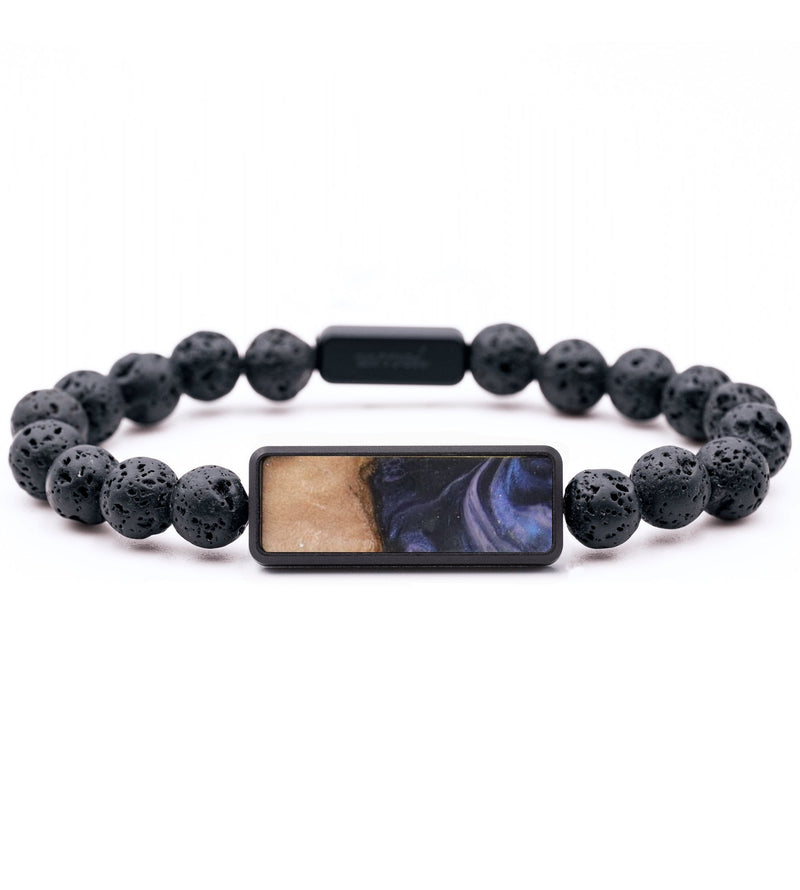 Lava Bead Wood Bracelet - Addie (Purple, 820308)