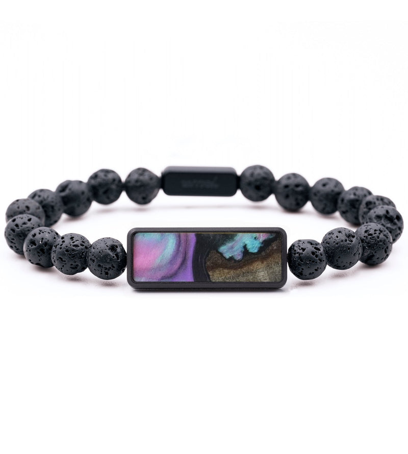 Lava Bead Wood Bracelet - Timmy (Purple, 820310)