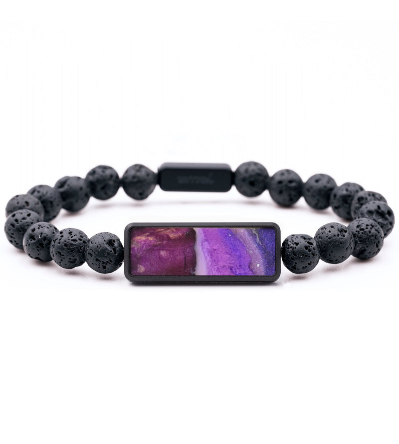 Lava Bead Wood Bracelet - Peggy (Purple, 820311)
