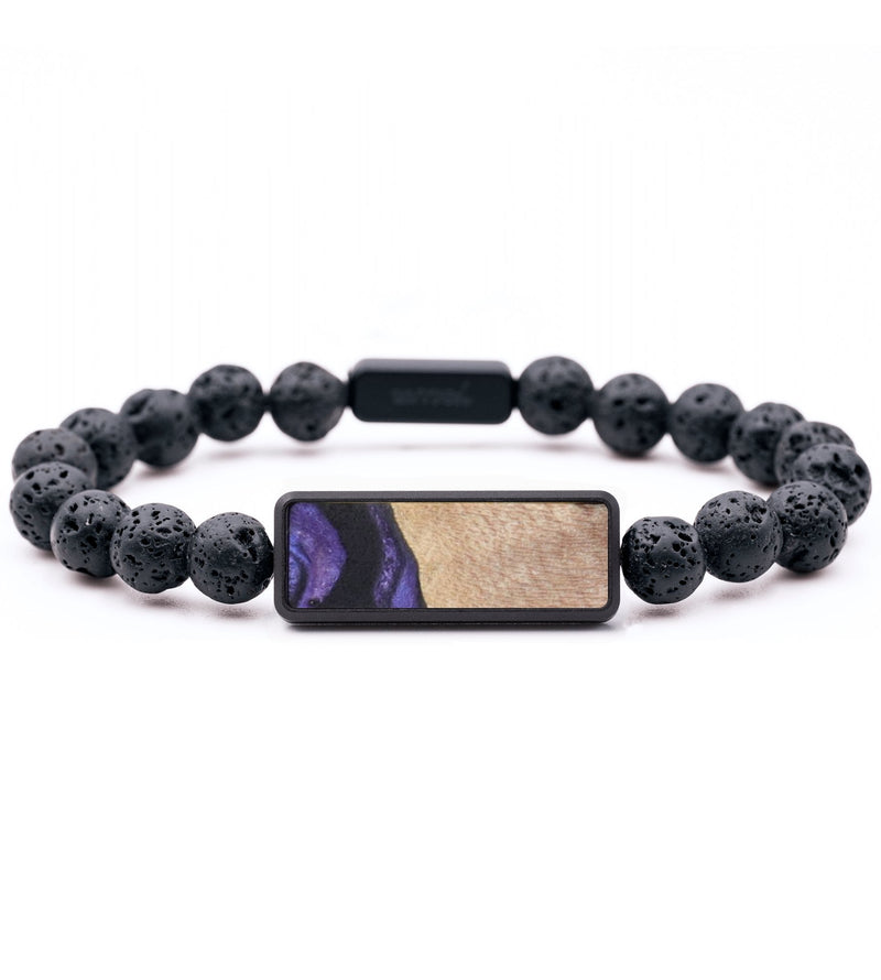 Lava Bead Wood Bracelet - Marguerite (Purple, 820313)