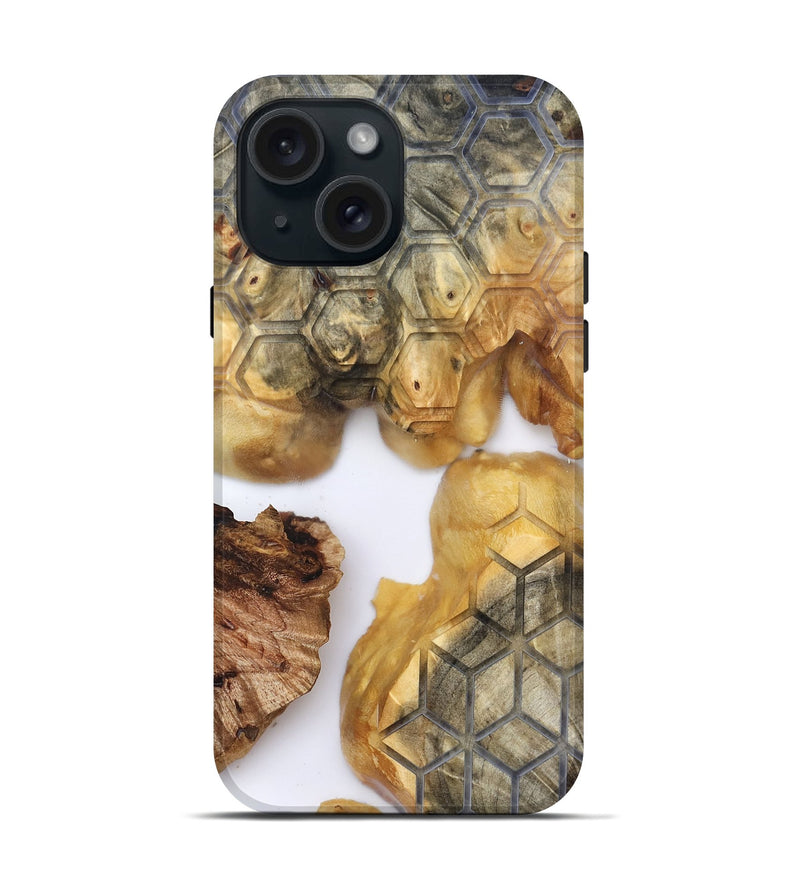 iPhone 15 Wood Live Edge Phone Case - Dudley (Clear, 820318)