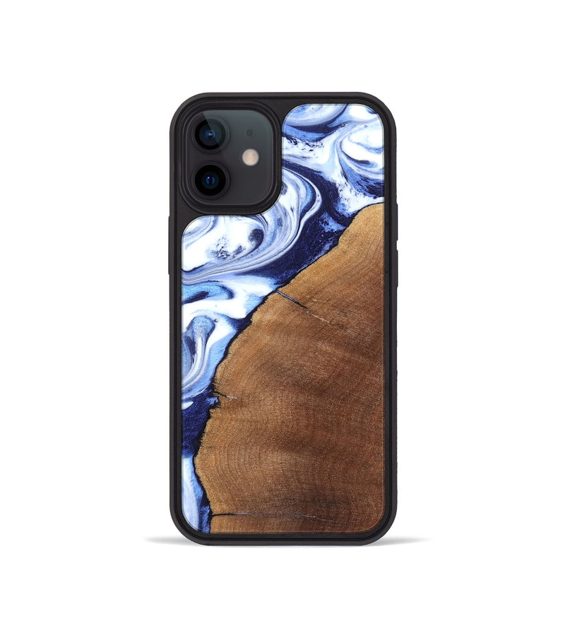 iPhone 12 mini Wood Phone Case - Navy (Blue, 820319)