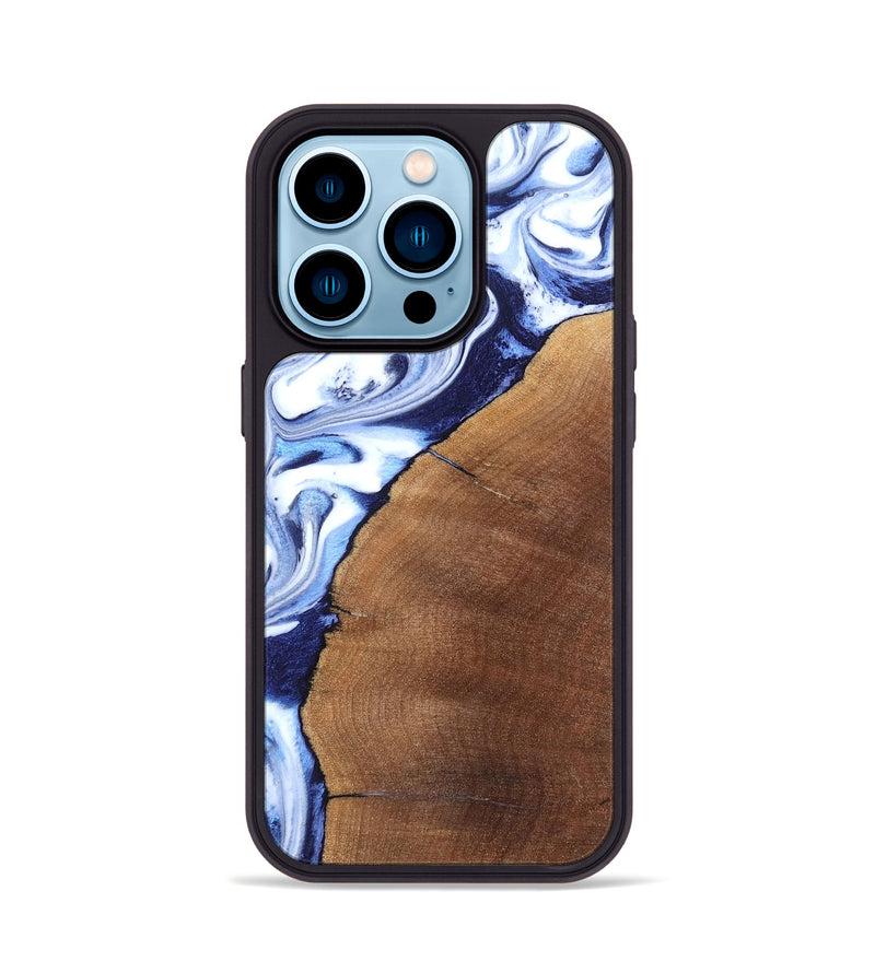 iPhone 14 Pro Wood Phone Case - Navy (Blue, 820319)